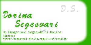 dorina segesvari business card